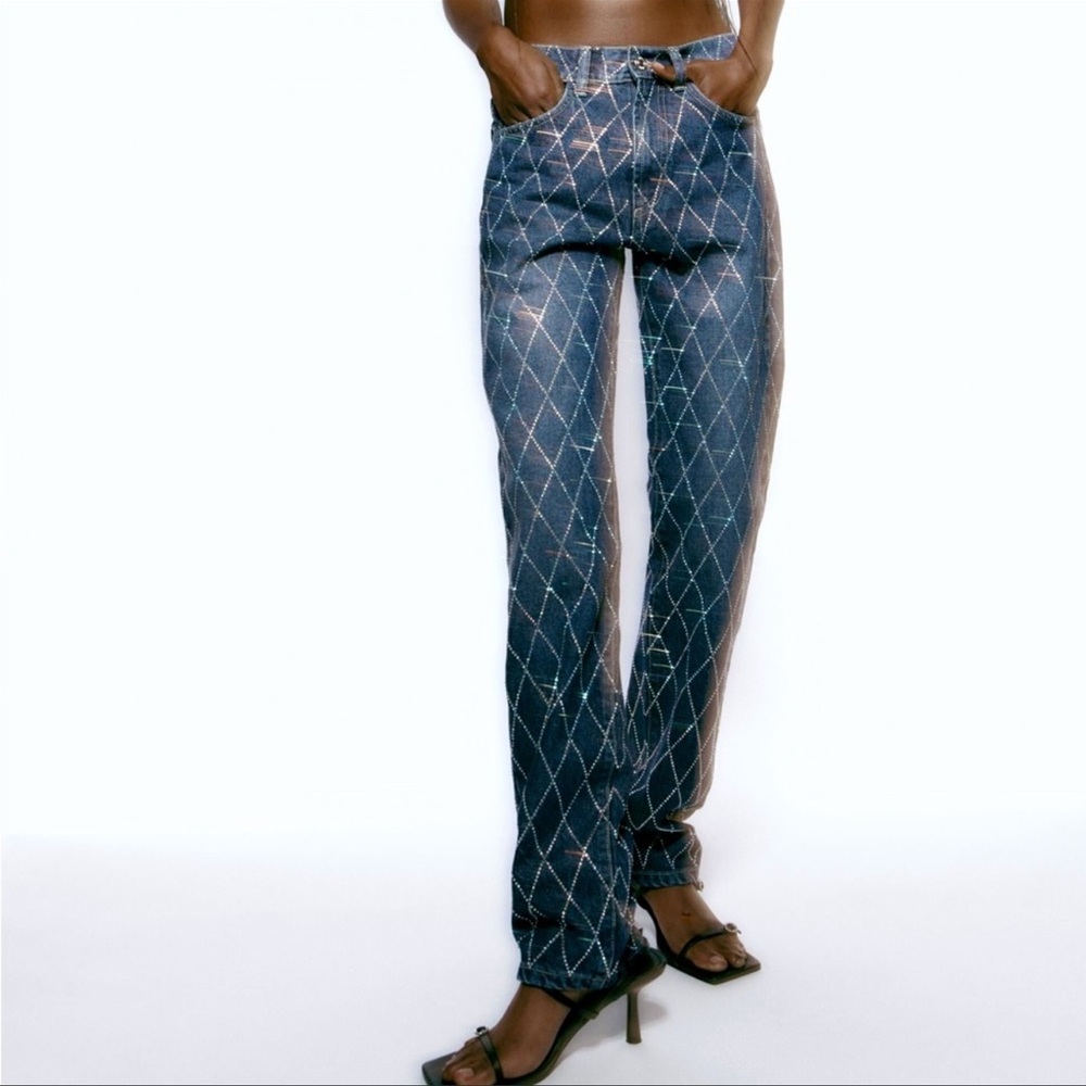 Zara jeans with crystals